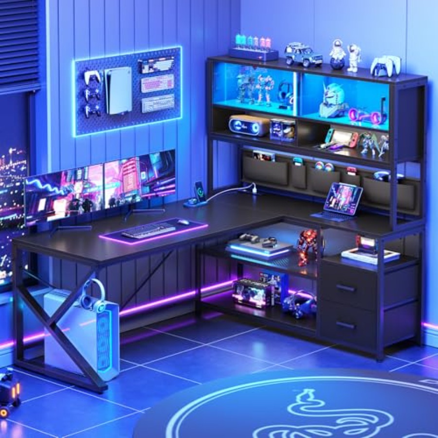Desk Setup L Shaped - Mesa de jogos em formato de