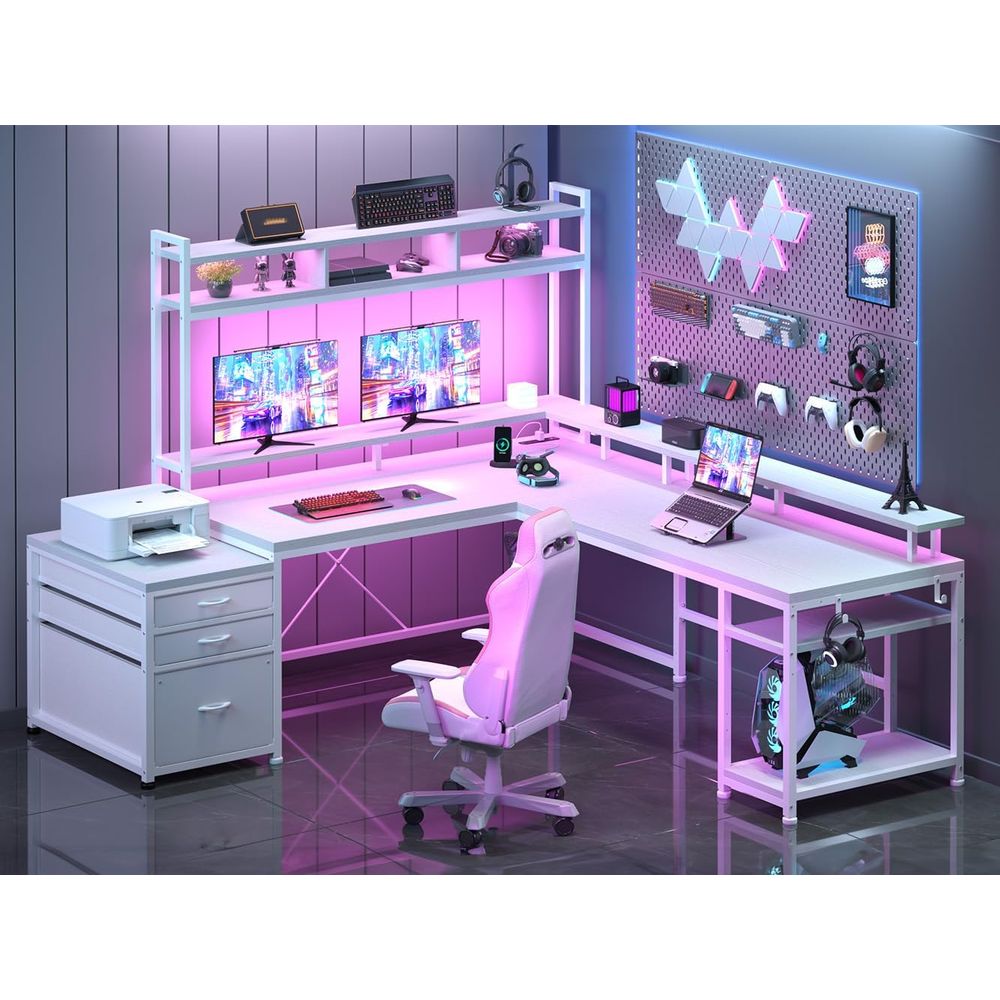 Mesa em L de 104 polegadas par - Desk Setup L Shaped avaliação e preço
