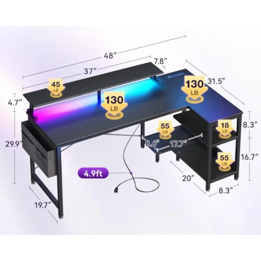 Mesa de jogos em formato de «L - Desk Setup L Shaped avaliação e preço