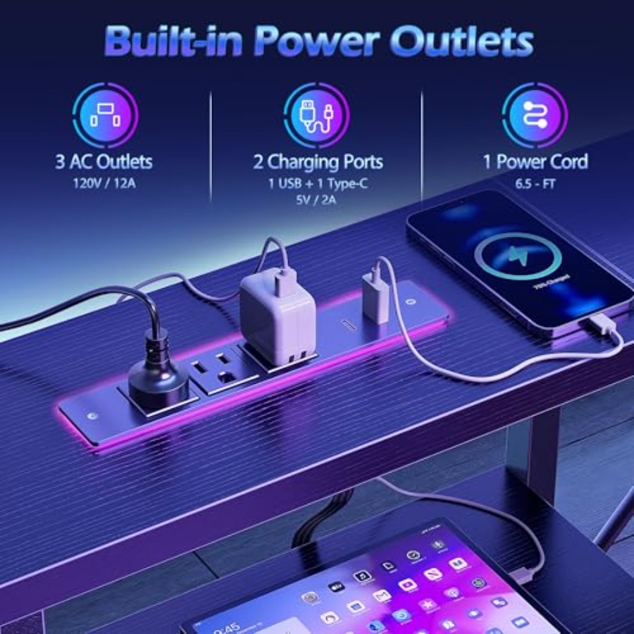 Mesa de jogos em formato de L, - Desk Setup L Shaped avaliação e preço