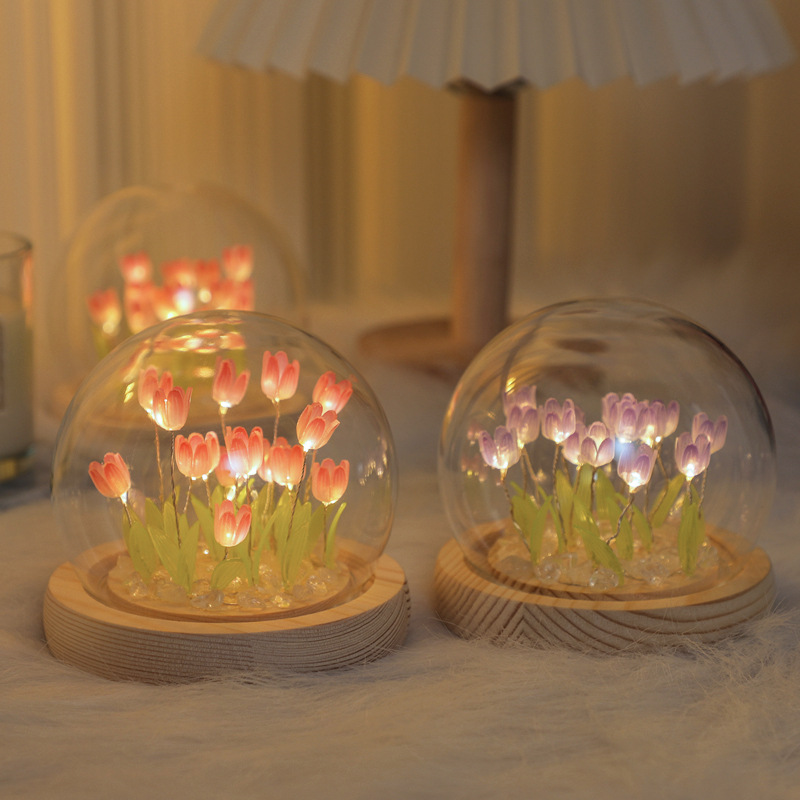 Handmade Tulip Night Light, Cr - Desk Setup Lamp avaliação e preço