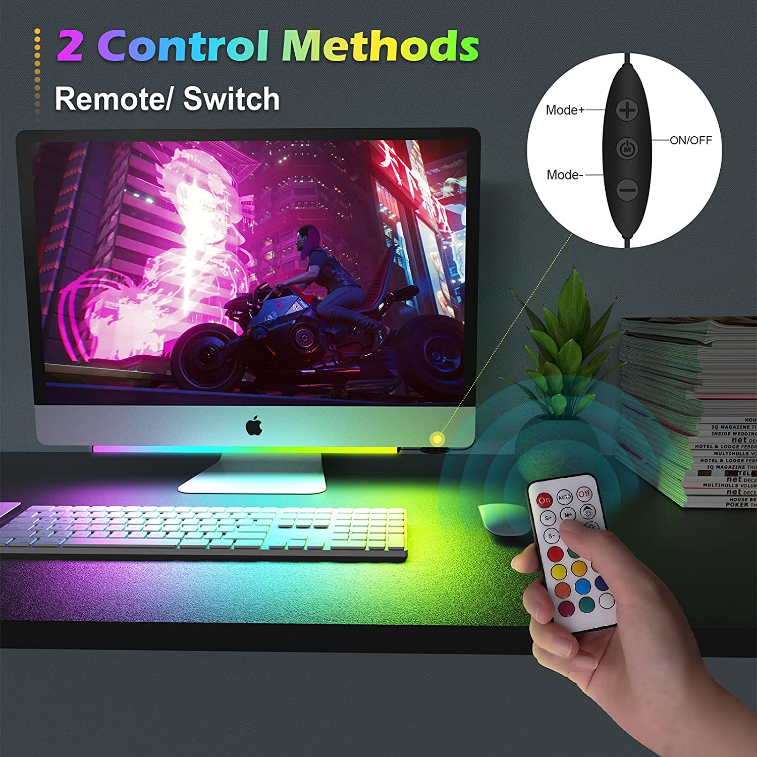Sob a barra de luz do monitor  - Setup Desk Monitor avaliação e preço